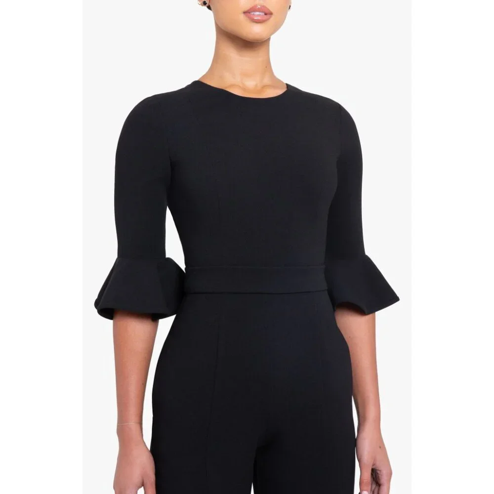 BLACK HALO Brooklyn Jumpsuit Black sz 4 S Women's - Picture 3 of 8